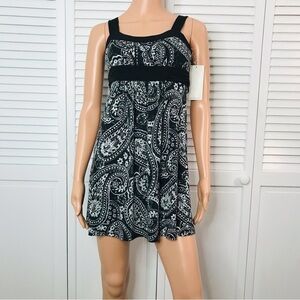 2/$50 RUBY ROX Black White Geometric Pattern Sleeveless Dress Size Small